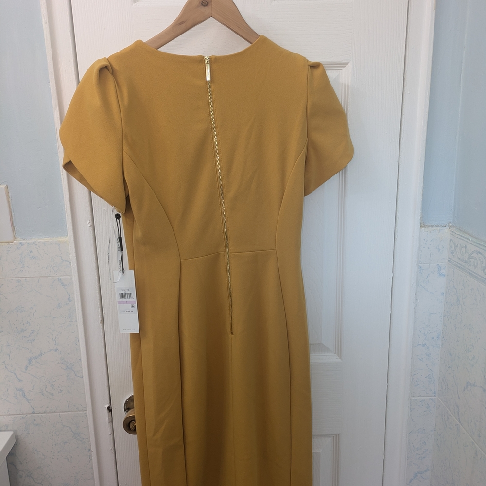 Calvin Klein Mustard Midi Dress - Picture 3 of 4